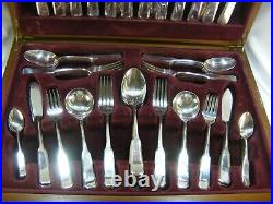 Vintage Silver Plated Cutlery Set Viners 86 Pieces Grecian 8 Places Canteen