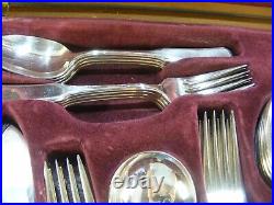 Vintage Silver Plated Cutlery Set Viners 86 Pieces Grecian 8 Places Canteen