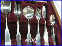 Vintage Silver Plated Cutlery Set Viners 86 Pieces Grecian 8 Places Canteen