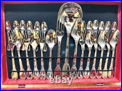 Vintage Silver Plated Cutlery Set of 51 Pieces Super Inox Boxed