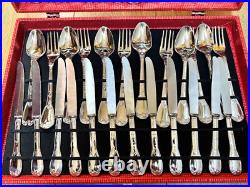 Vintage Silver Plated Cutlery Set of 51 Pieces Super Inox Boxed
