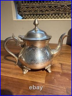 Vintage Silver Plated Tea Set EPNS 5 Piece Tray Teapot Sugar Creamer