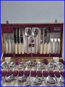 Vintage Silver-Plated Viners, Silver Rose Canteen of Cutlery-36 Piece