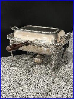 Vintage Silverplate Chafing Dish 5 Piece Set Poole Silver 1032 ESTATE QUALITY