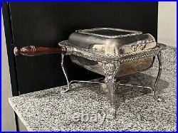 Vintage Silverplate Chafing Dish 5 Piece Set Poole Silver 1032 ESTATE QUALITY