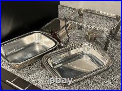 Vintage Silverplate Chafing Dish 5 Piece Set Poole Silver 1032 ESTATE QUALITY