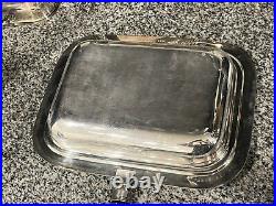 Vintage Silverplate Chafing Dish 5 Piece Set Poole Silver 1032 ESTATE QUALITY