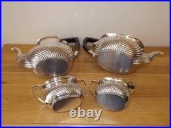 Vintage Stunning 4 Piece Silver Plated Gadrooned Tea/Coffee Set