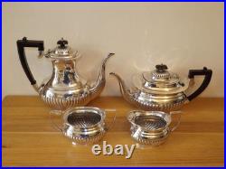 Vintage Stunning 4 Piece Silver Plated Gadrooned Tea/Coffee Set