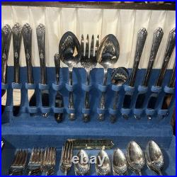 Vintage Tudor silver Plate By Oneida Community Silversmiths Flatware 53 Pieces