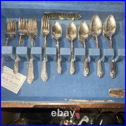 Vintage Tudor silver Plate By Oneida Community Silversmiths Flatware 53 Pieces
