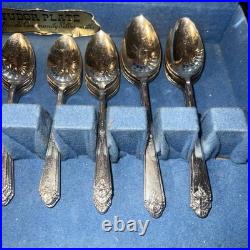 Vintage Tudor silver Plate By Oneida Community Silversmiths Flatware 53 Pieces