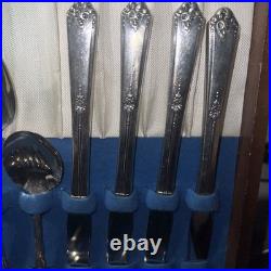 Vintage Tudor silver Plate By Oneida Community Silversmiths Flatware 53 Pieces