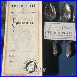 Vintage Tudor silver Plate By Oneida Community Silversmiths Flatware 53 Pieces