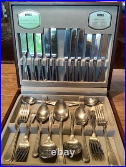 Vintage VINERS TRADITIONAL BEAD Silver Plate Cutlery Set 44 Pieces