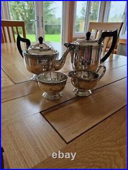 Vintage Viners Alpha Silver Plated Tea Set 4 Pieces
