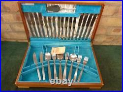 Vintage Viners Mid Century 67 piece 8 setting Stainless canteen cutlery