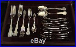 Vintage Viners Sheffield Kings Pattern Cutlery 6 Setting Silver Plate 44 pieces