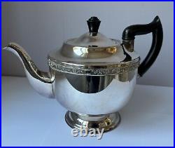 Vintage Viners, Sheffield Silver Plated 4 Piece Tea/Coffee Set & Oval Tray