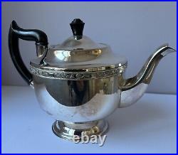 Vintage Viners, Sheffield Silver Plated 4 Piece Tea/Coffee Set & Oval Tray