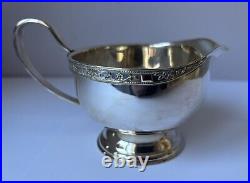 Vintage Viners, Sheffield Silver Plated 4 Piece Tea/Coffee Set & Oval Tray