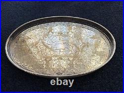 Vintage Viners, Sheffield Silver Plated 4 Piece Tea/Coffee Set & Oval Tray