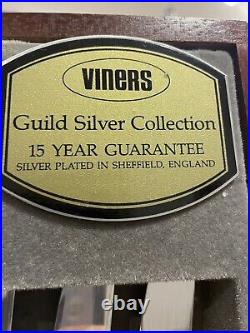 Vintage Viners Silver Plate Dubarry Canteen Cutlery 44 Piece Set