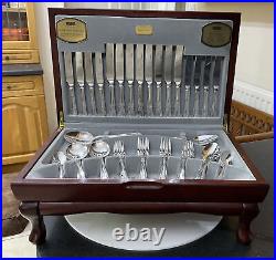 Vintage Viners Silver Plate Dubarry Canteen Cutlery Set For 8 Knives Forks Spoon