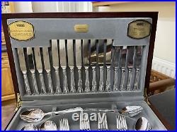 Vintage Viners Silver Plate Dubarry Canteen Cutlery Set For 8 Knives Forks Spoon