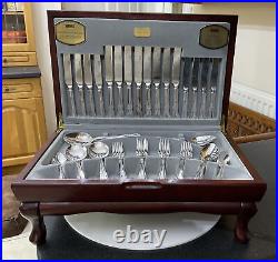 Vintage Viners Silver Plate Dubarry Canteen Cutlery Set For 8 Knives Forks Spoon