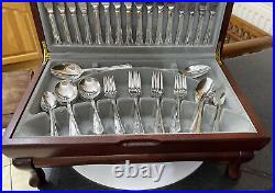 Vintage Viners Silver Plate Dubarry Canteen Cutlery Set For 8 Knives Forks Spoon