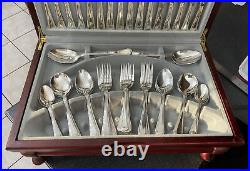 Vintage Viners Silver Plate EPNS Canteen Cutlery Bead Beaded Pattern 58 Pieces