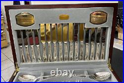 Vintage Viners Silver Plate EPNS Canteen Cutlery Bead Beaded Pattern 58 Pieces