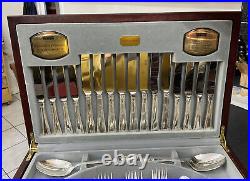 Vintage Viners Silver Plate EPNS Canteen Cutlery Bead Beaded Pattern 58 Pieces