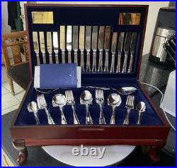 Vintage Viners Silver Plate EPNS Canteen Cutlery Dubarry Pattern 58 Pieces