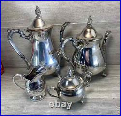 Vintage Viners Silver Plated 4 Pieces Coffee/ Tea Set Heavy Quality