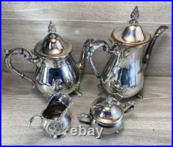 Vintage Viners Silver Plated 4 Pieces Coffee/ Tea Set Heavy Quality