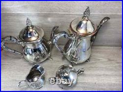 Vintage Viners Silver Plated 4 Pieces Coffee/ Tea Set Heavy Quality