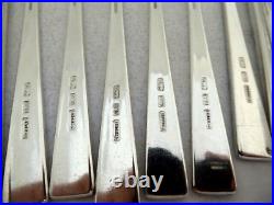 Vintage Viners Silver Plated Silver Rose Cutlery 42 Piece Set Knives Forks Spoon