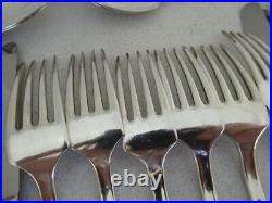 Vintage Viners Silver Plated Silver Rose Cutlery 42 Piece Set Knives Forks Spoon