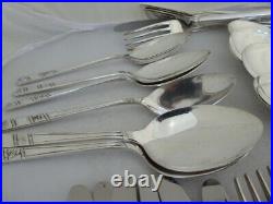 Vintage Viners Silver Plated Silver Rose Cutlery 42 Piece Set Knives Forks Spoon