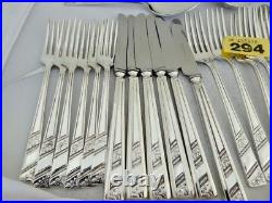 Vintage Viners Silver Plated Silver Rose Cutlery 42 Piece Set Knives Forks Spoon