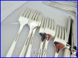 Vintage Viners Silver Plated Silver Rose Cutlery 42 Piece Set Knives Forks Spoon