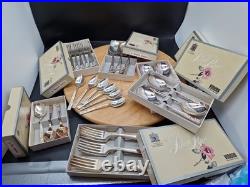 Vintage Viners Silver Rose Plated Cutlery Sets Spoons Forks etc 74 Pieces
