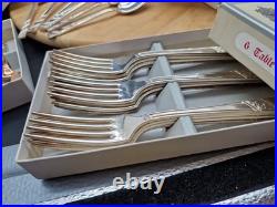 Vintage Viners Silver Rose Plated Cutlery Sets Spoons Forks etc 74 Pieces