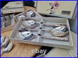 Vintage Viners Silver Rose Plated Cutlery Sets Spoons Forks etc 74 Pieces