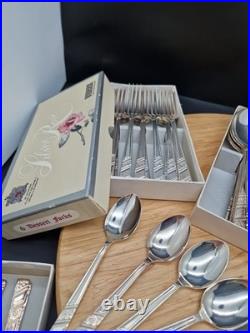 Vintage Viners Silver Rose Plated Cutlery Sets Spoons Forks etc 74 Pieces