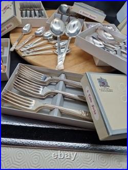 Vintage Viners Silver Rose Plated Cutlery Sets Spoons Forks etc 74 Pieces