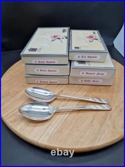 Vintage Viners Silver Rose Plated Cutlery Sets Spoons Forks etc 74 Pieces