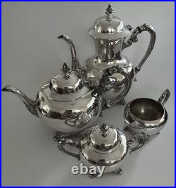 Vintage'WM. A. Rogers', 4 Piece Silver Plated Tea Set